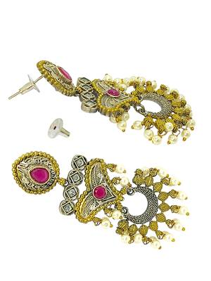 Gold & silver-plated chandbalis earrings 3