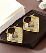 Gold and silver-plated latch hoop earrings