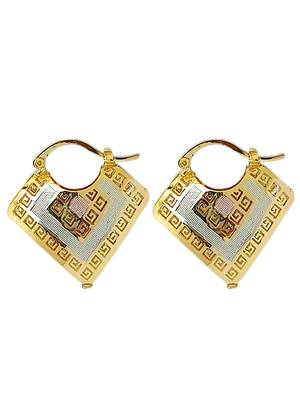 Gold and silver-plated latch hoop earrings 2