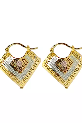 Gold and silver-plated latch hoop earrings