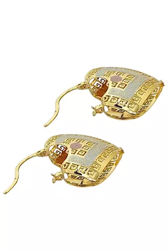 Gold and silver-plated latch hoop earrings