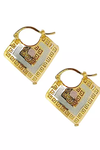 Gold and silver-plated latch hoop earrings