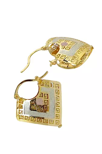 Gold and silver-plated latch hoop earrings