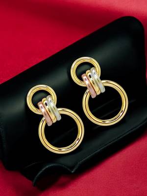 Gold-plated contemporary drop earrings 1