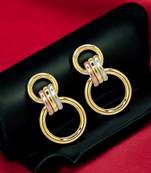 Gold-plated contemporary drop earrings
