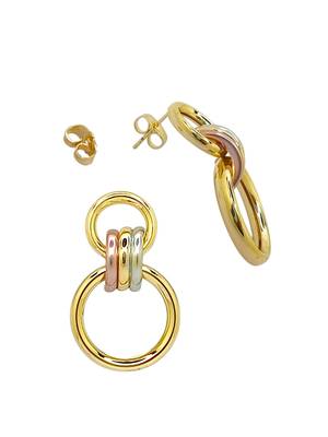 Gold-plated contemporary drop earrings 3