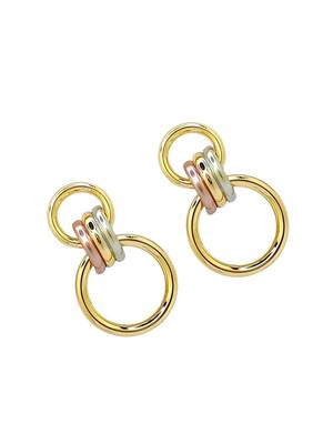 Gold-plated contemporary drop earrings 4