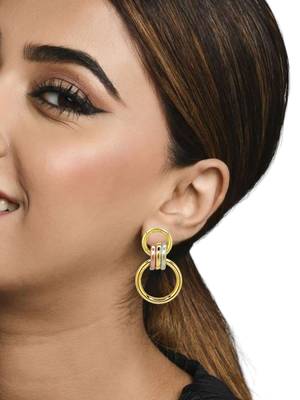 Gold-plated contemporary drop earrings 5