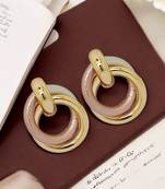 Gold-plated round shape classic stud earrings