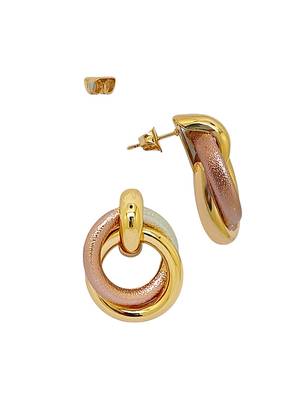 Gold-plated round shape classic stud earrings 3