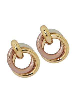 Gold-plated round shape classic stud earrings 4