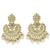 Gold-plated kundan studded chandbali earrings