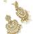 Gold-plated kundan studded chandbali earrings