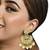 Gold-plated kundan studded chandbali earrings