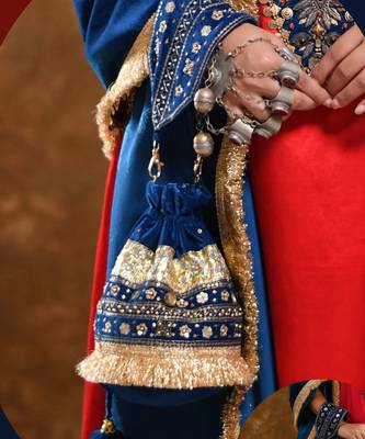 Teal blue potli 1