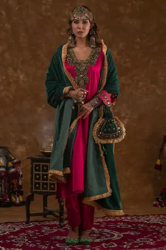 Teal green potli