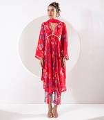 Madhubala red suit set