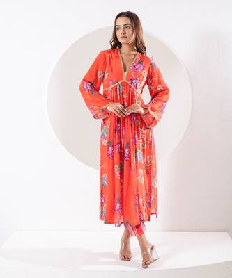 Madhubala orange suit set 2