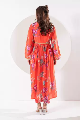 Madhubala orange suit set