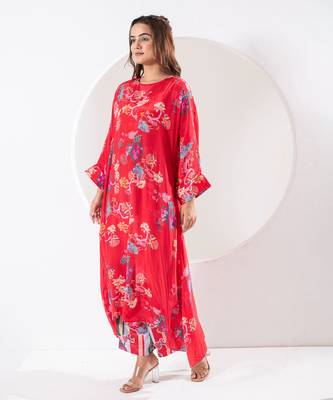 Rukmini red kaftan set 1