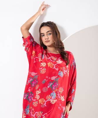 Rukmini red kaftan set 2
