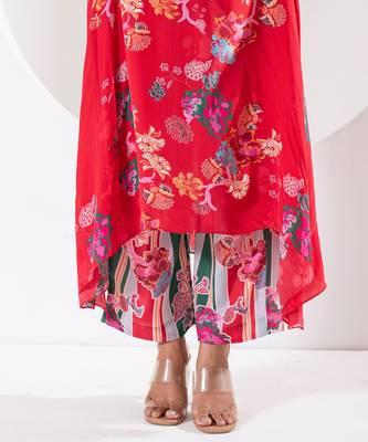 Rukmini red kaftan set 3