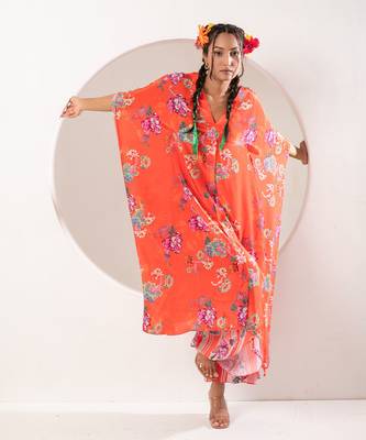 Saavni orange kaftan set 2