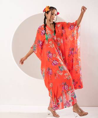Saavni orange kaftan set 3