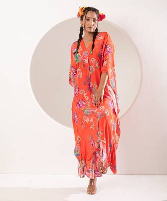 Saavni orange kaftan set 4
