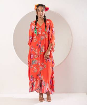 Saavni orange kaftan set 5