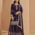 Faux georgette purple embroidered salwar suit