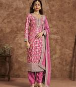 Pink dola silk jacquard trendy salwar kameez
