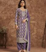 Lavender dola silk jacquard salwar kameez