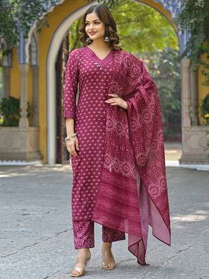 Maroon Cotton Printed Floral Design Kurti 3