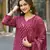 Maroon Cotton Printed Floral Design Kurti