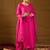 Women pink viscose rayon ethnic motifs printed straight kurta palazzos with dupatta