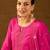 Women pink viscose rayon ethnic motifs printed straight kurta palazzos with dupatta