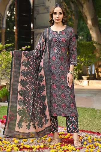 Multicolor Cotton Floral Printed Kurti