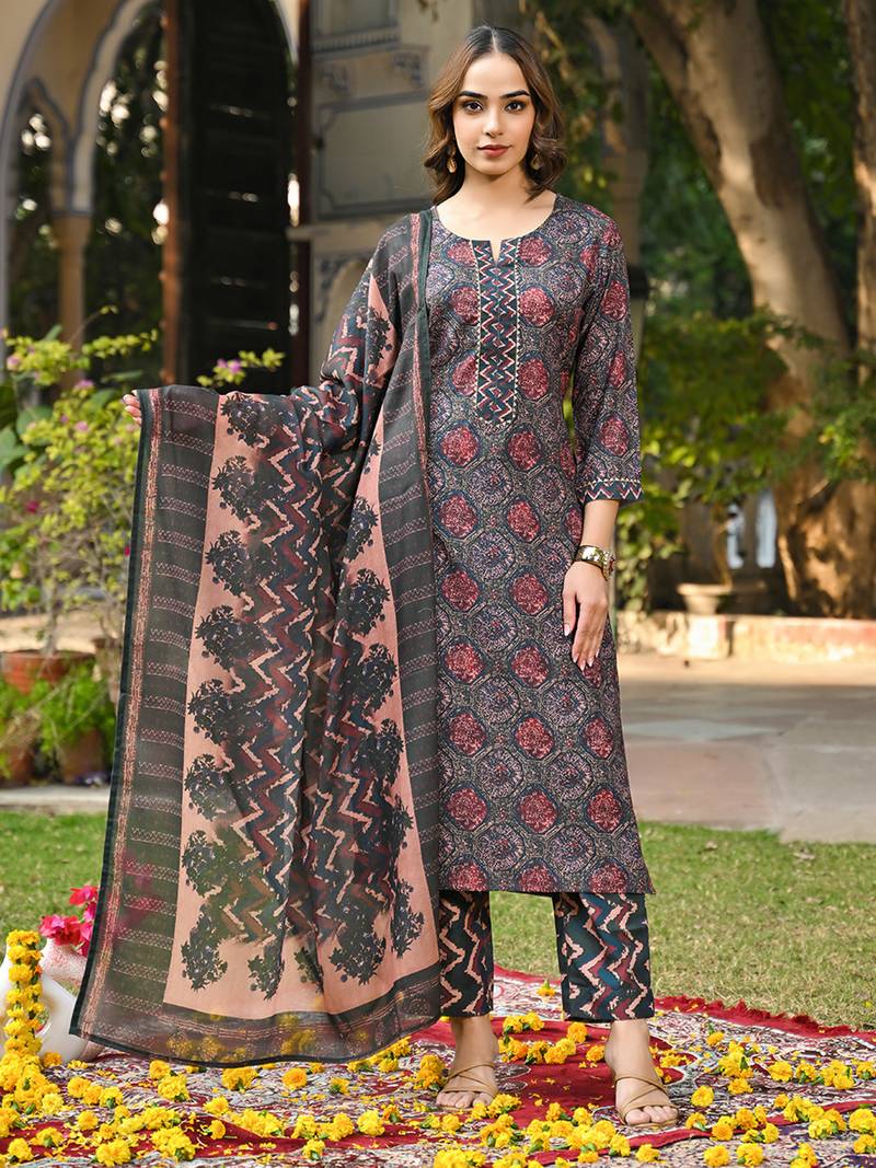 Multicolor Cotton Floral Printed Kurti