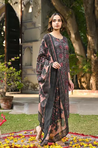 Multicolor Cotton Floral Printed Kurti