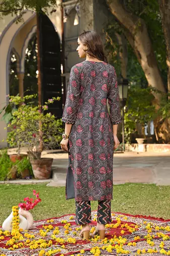 Multicolor Cotton Floral Printed Kurti
