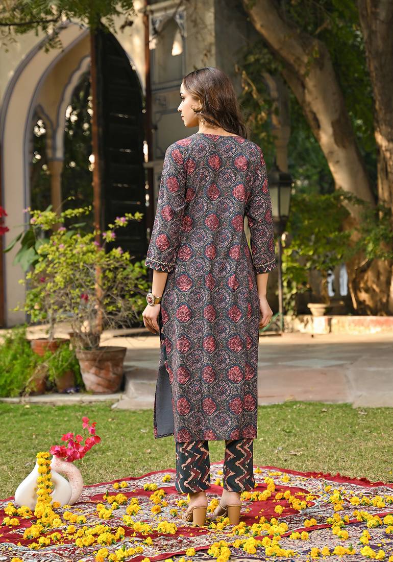 Multicolor Cotton Floral Printed Kurti