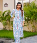 Pure rayon printed straight kurta with Palazzo
