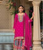 RANI PINK COTTON PARTY WEAR SUIT SET 