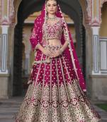 Embroidered Butterfly Net Magenta Designer Ceremonial Lehenga Choli