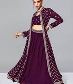 Voilet Georgette Sequin Work Lehenga