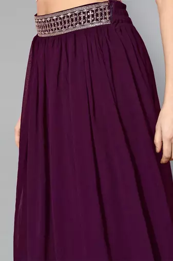 Trendmalls Voilet Georgette Sequin Work Lehenga 
