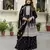 Trendmalls Women's art silk embroidery a line kurta sharara with dupatta set