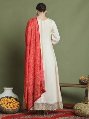 cream raw silk embroidered gown style 2