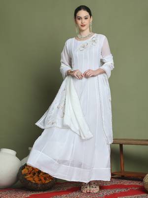  off white organza embroidered gown style 1